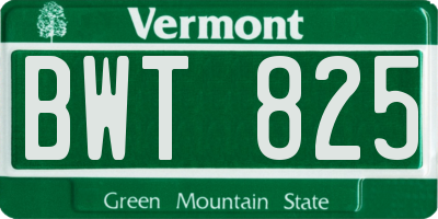 VT license plate BWT825