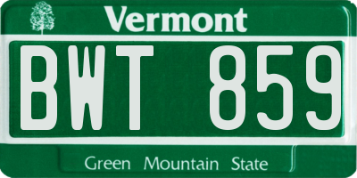 VT license plate BWT859