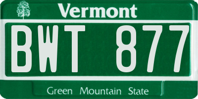 VT license plate BWT877