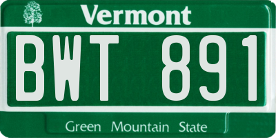 VT license plate BWT891