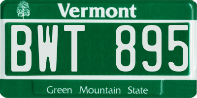 VT license plate BWT895