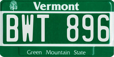VT license plate BWT896