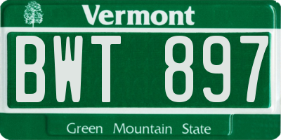 VT license plate BWT897