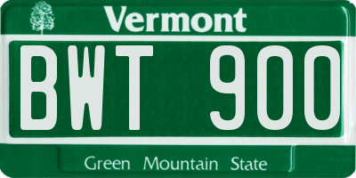 VT license plate BWT900