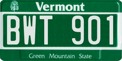 VT license plate BWT901