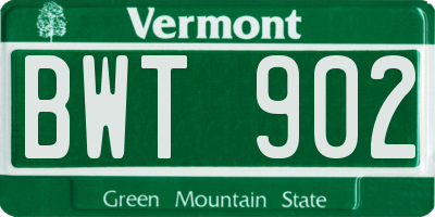 VT license plate BWT902