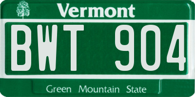 VT license plate BWT904