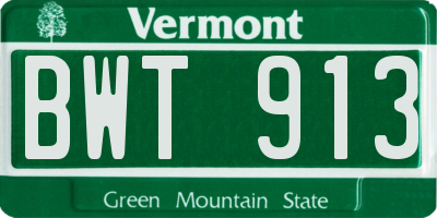 VT license plate BWT913