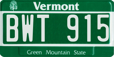 VT license plate BWT915