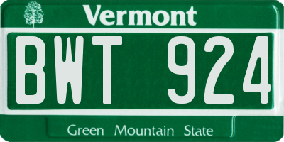 VT license plate BWT924