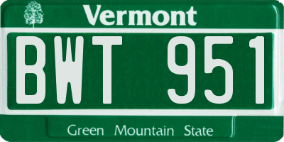 VT license plate BWT951