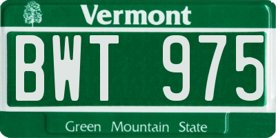 VT license plate BWT975