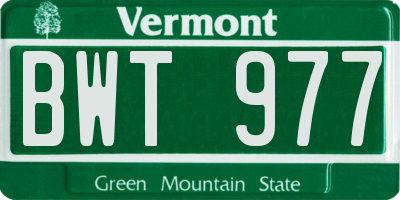 VT license plate BWT977