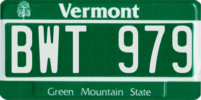 VT license plate BWT979