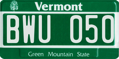 VT license plate BWU050