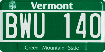 VT license plate BWU140