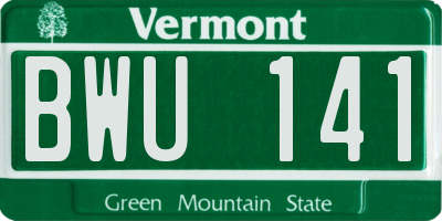 VT license plate BWU141