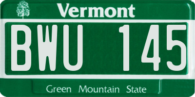 VT license plate BWU145