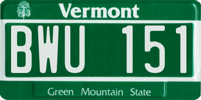 VT license plate BWU151