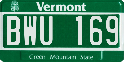VT license plate BWU169