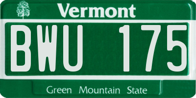 VT license plate BWU175