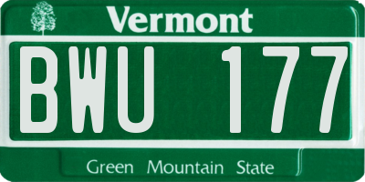 VT license plate BWU177