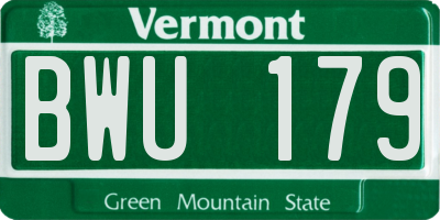 VT license plate BWU179