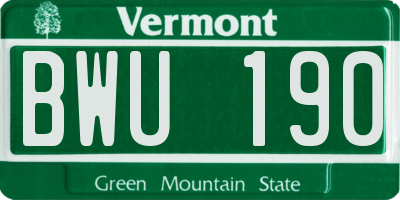 VT license plate BWU190
