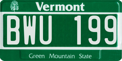 VT license plate BWU199