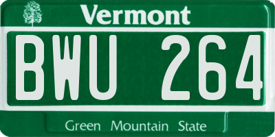 VT license plate BWU264