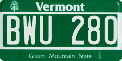 VT license plate BWU280