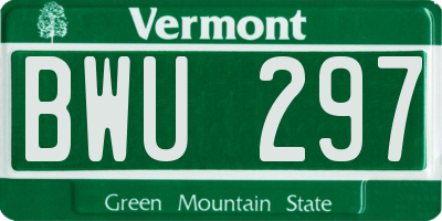 VT license plate BWU297