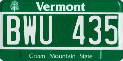 VT license plate BWU435