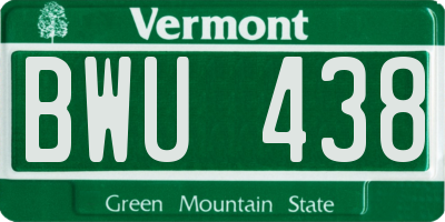 VT license plate BWU438