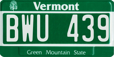 VT license plate BWU439