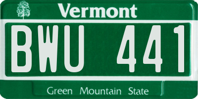 VT license plate BWU441