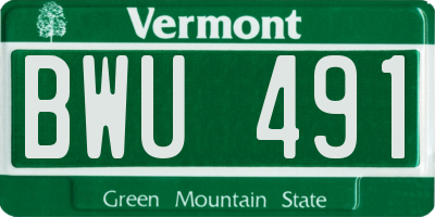 VT license plate BWU491