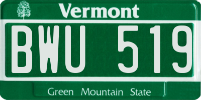 VT license plate BWU519