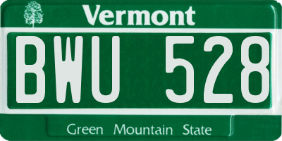 VT license plate BWU528