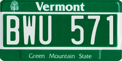 VT license plate BWU571