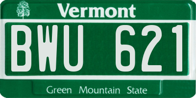 VT license plate BWU621
