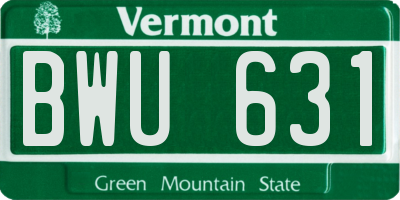 VT license plate BWU631