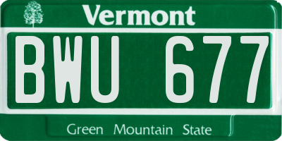 VT license plate BWU677