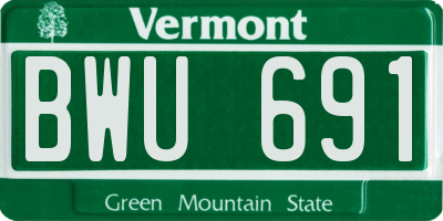 VT license plate BWU691