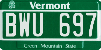 VT license plate BWU697