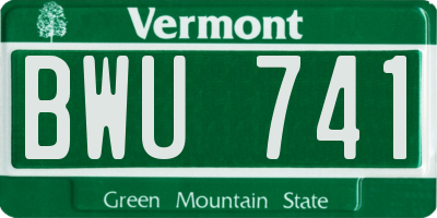 VT license plate BWU741