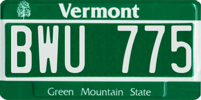 VT license plate BWU775