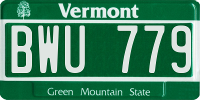 VT license plate BWU779