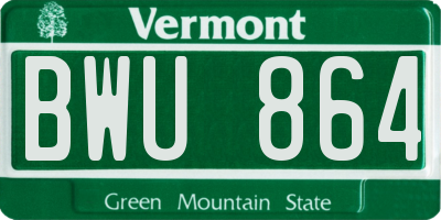 VT license plate BWU864
