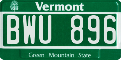 VT license plate BWU896